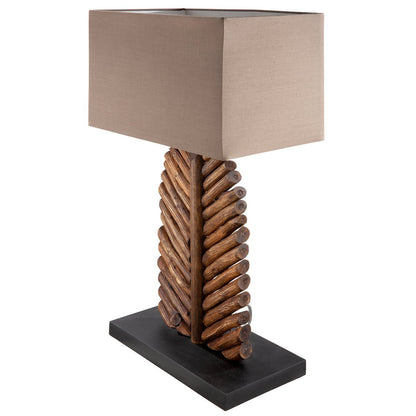 Wooden lamp "Foglia" brown/ black