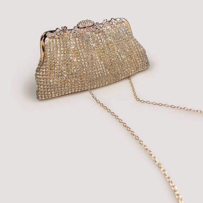 Luxurious Diamond-Look Clutch-Gold n Silver