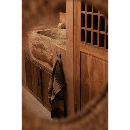 The Linen Smudge Kitchen Towel - Natural Black - 50x70