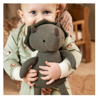 Gabi knit teddybear - Dino-Warm green