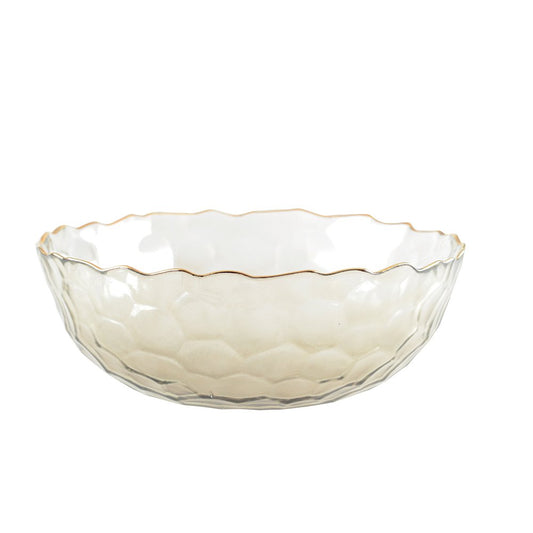 GOLDEN SALAD BOWL WITH FINELY TEXTURED EDGES 25CM