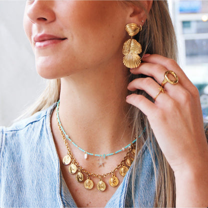Bold chain necklace with coins