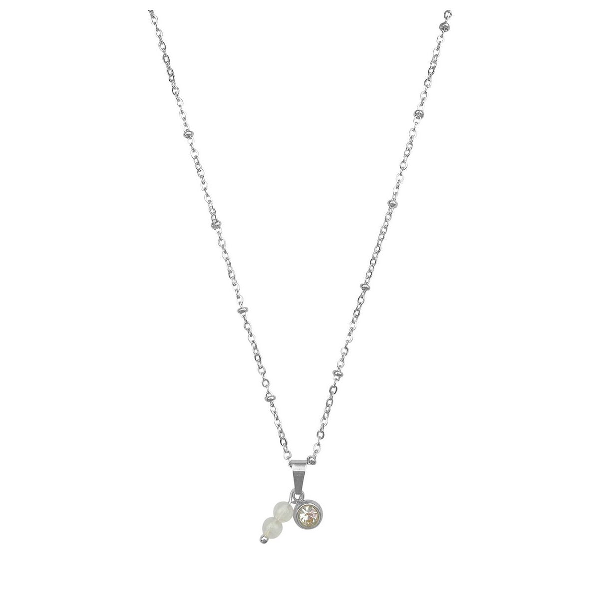 Necklace Moonstone & Diamond - Silver