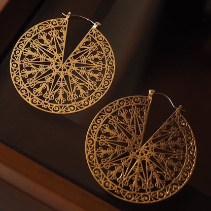 Greek Style Filigree Ferris Wheel Earrings