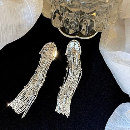 Sparkling Tassels Longline Earrings