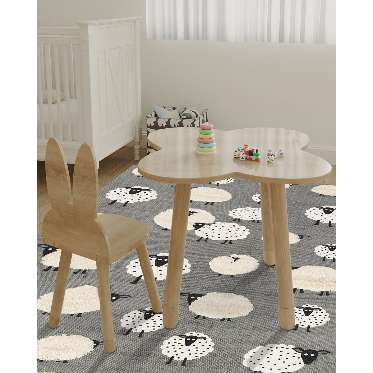 Children's cotton rug LITTLE SHEEP