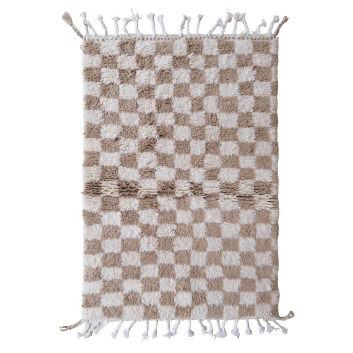 Checkered wool Berber rug 109 x 150 cm