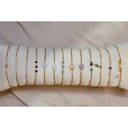 Bracelet Moonstone and Sunstone - Gold