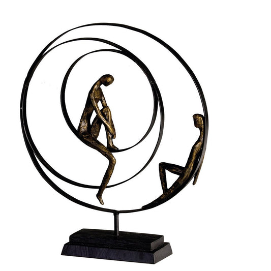 Poly/metal sculpture "Patience" bronze colored H41/W34cm