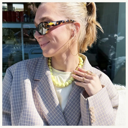 Beaded necklace XXL - lime