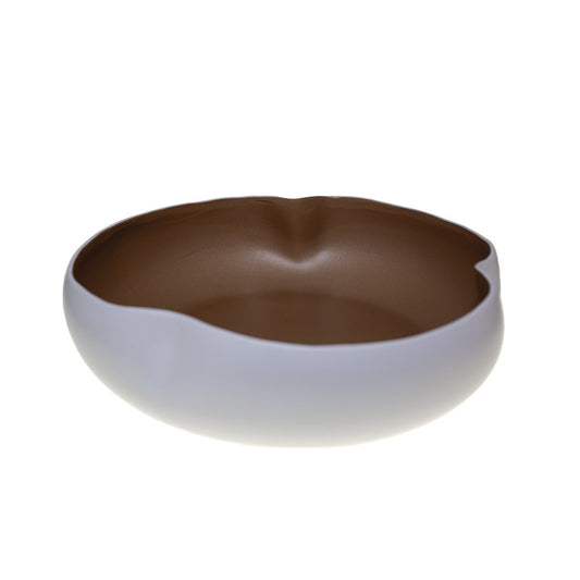 White and gold ceramic bowl 34x34x10cm