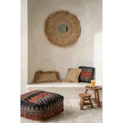 The Raffia Flores Cushion Cover Square - Natural - 40x40