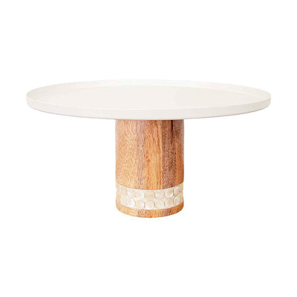 Wooden white pie dish large model 30x30x15cm