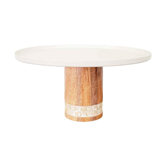 Wooden white pie dish large model 30x30x15cm