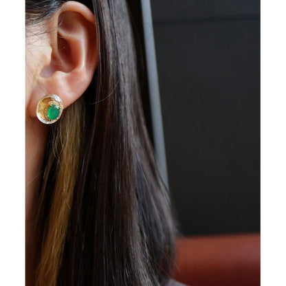 Timeless Clear Quartz Crystal Oval Ear Studs