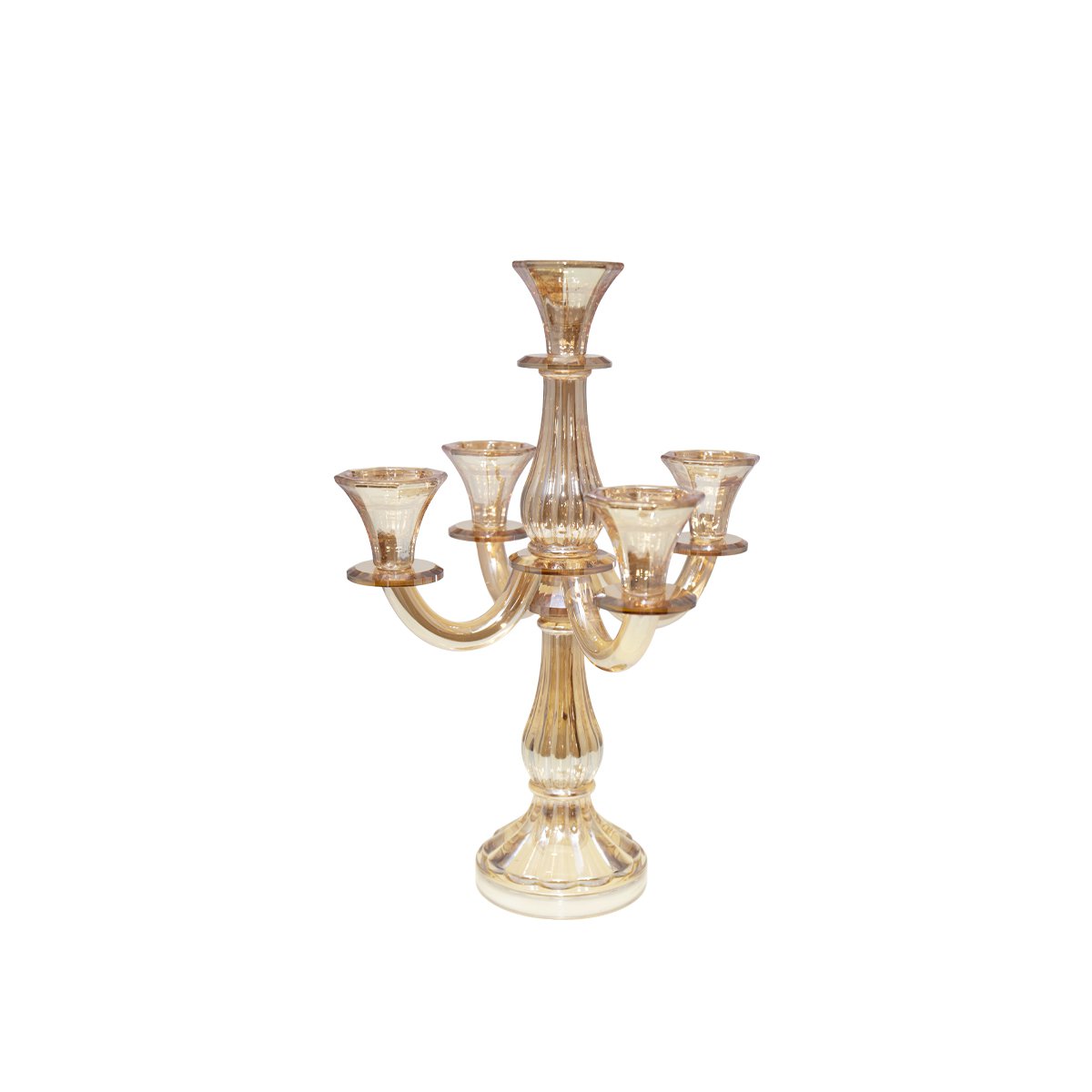 Chandelier 5 lights amber H35cm