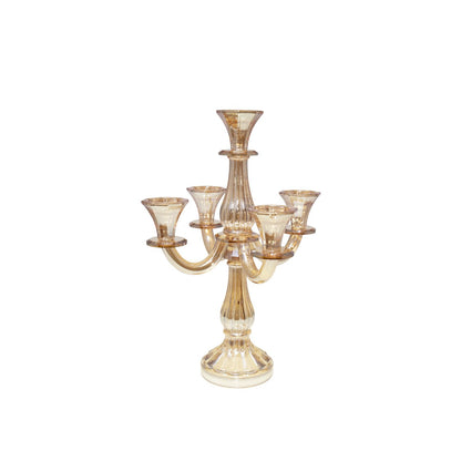 Chandelier 5 lights amber H35cm