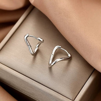 Sterling Silver Geometric Loop Earrings-One Pair