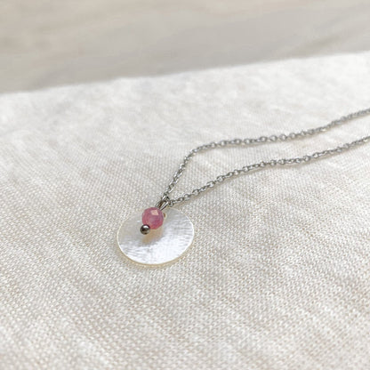 Necklace Tourmaline & Shell - Silver