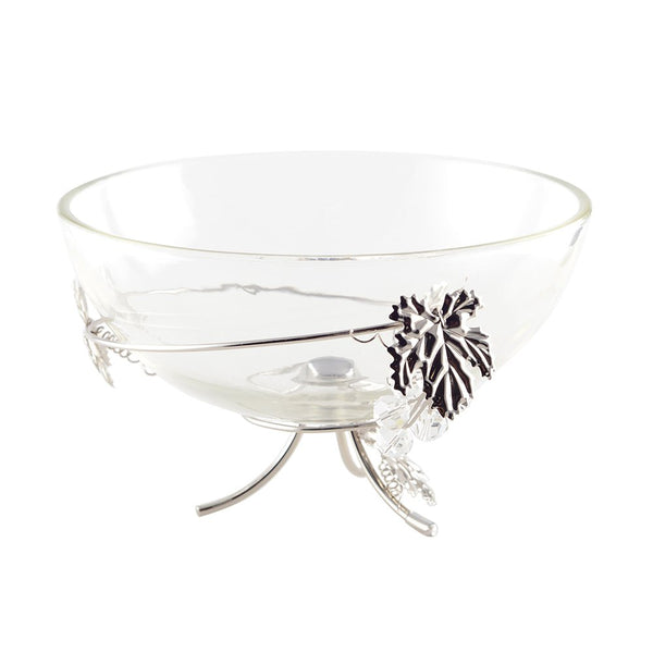 Decorative silver vine leaf cup 25x25x17cm