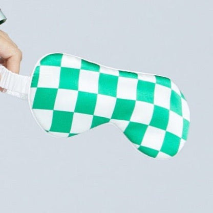 100% Silk Sleep Mask-Strips n Checkboard Patterns-Oversize