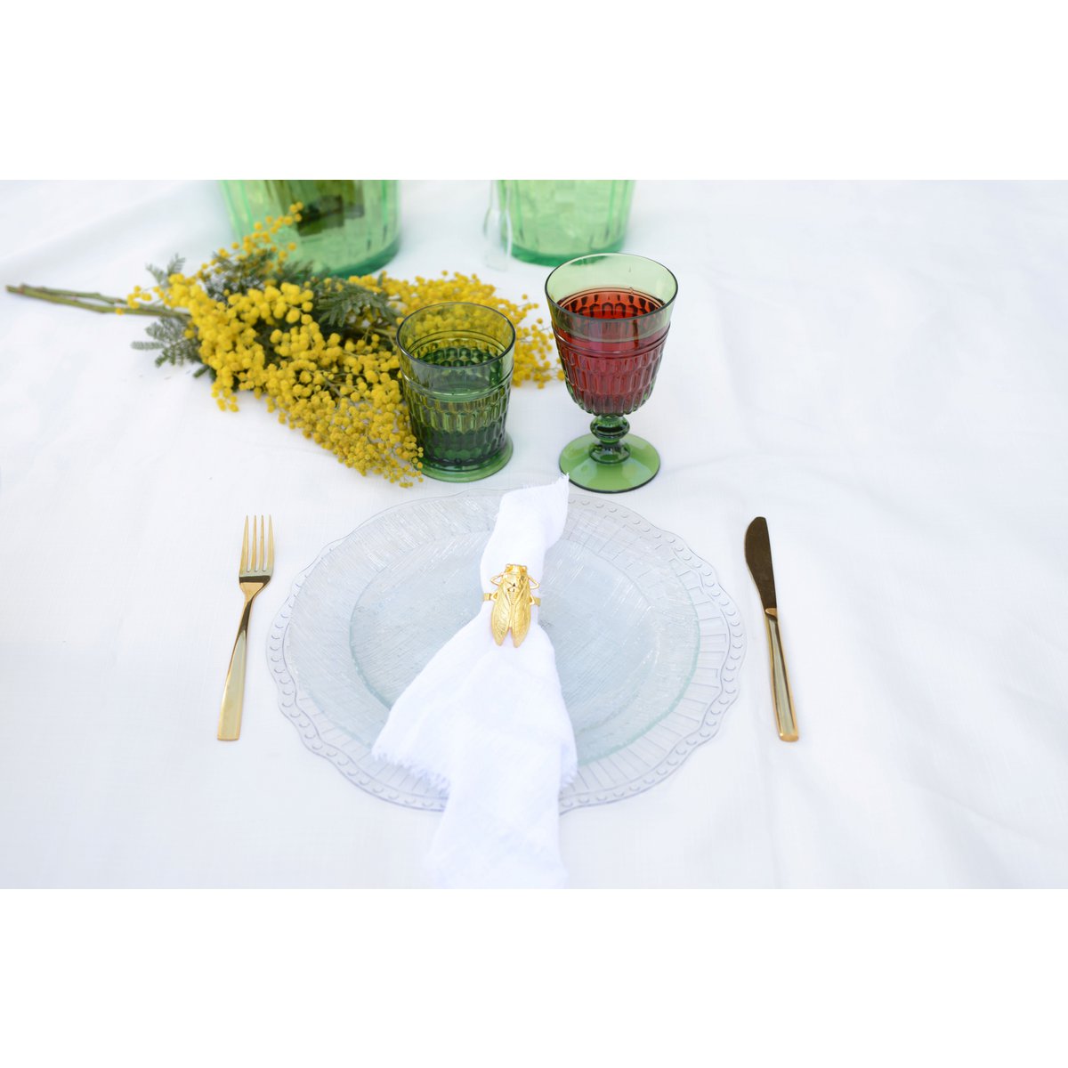 Acrylic green wine glasses - Lot of 6