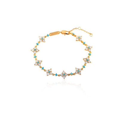 Turquoise Clover Sparkle Bracelet