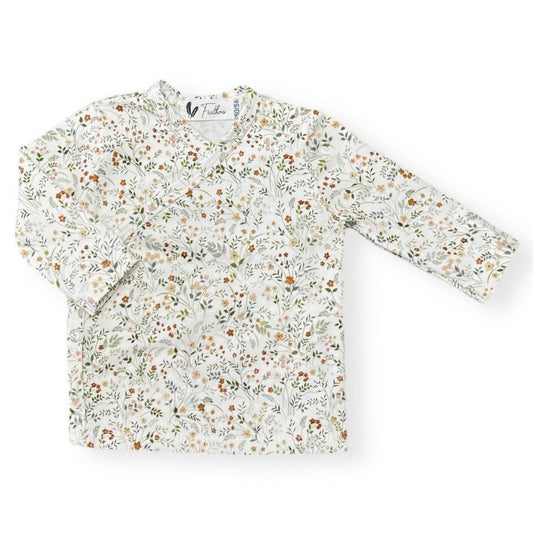 Wrap-over shirt wild flower