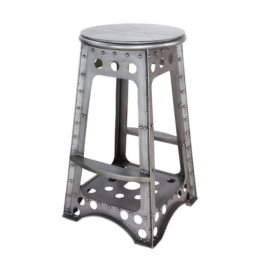 Metal stool "Aviation" silver