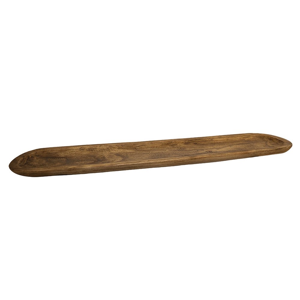 Long rectangular wooden decorative tray 100x9x2.5cm