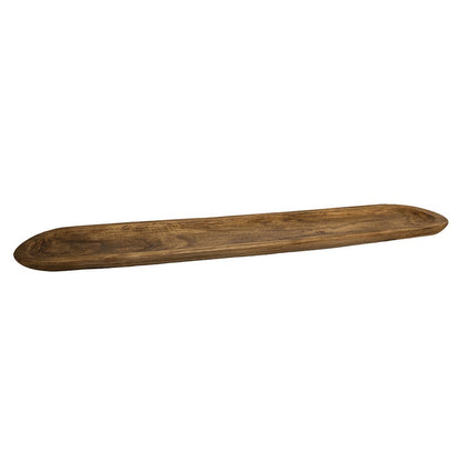 Long rectangular wooden decorative tray 100x9x2.5cm
