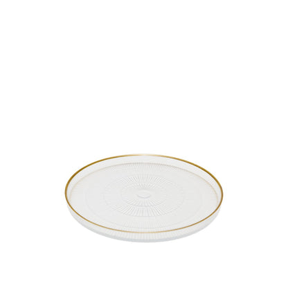 Goldline 16x16x2cm striped dessert plate