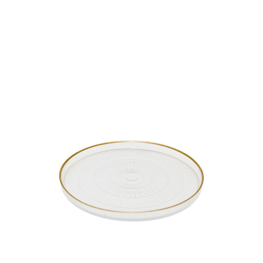 Goldline 16x16x2cm striped dessert plate