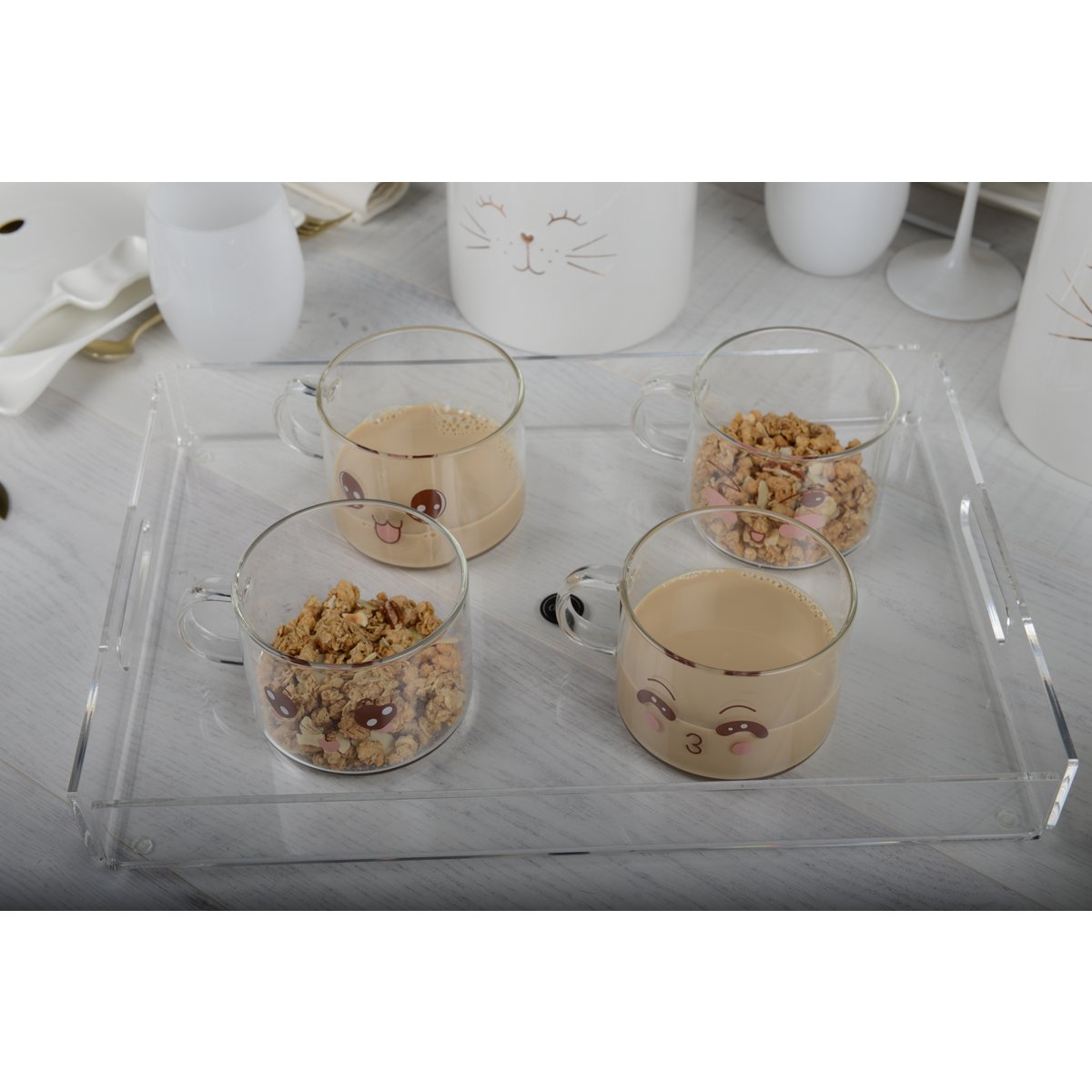 SET 4 DECORATED BOWLS 500ML