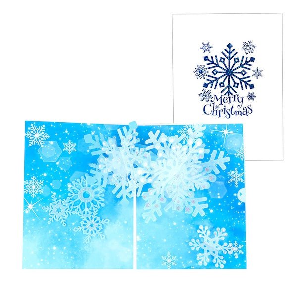 3D Christmas Card - Sparkling Snowflake Design