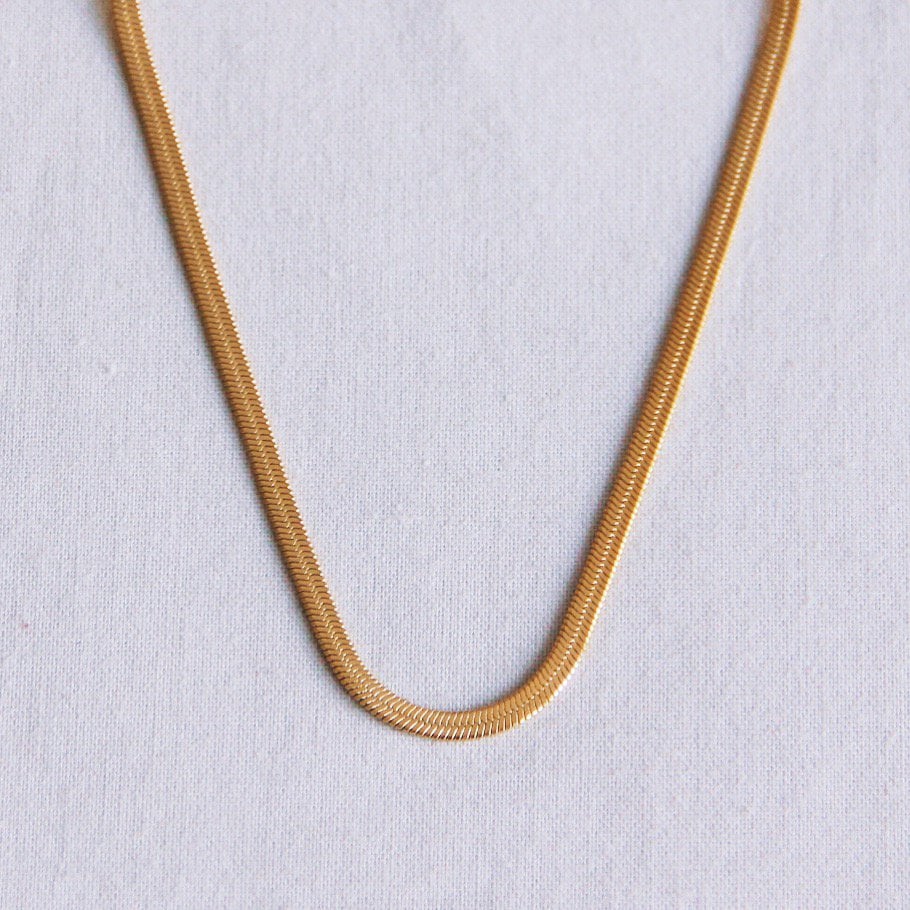 Flat “Snake” chain 3mm - gold color