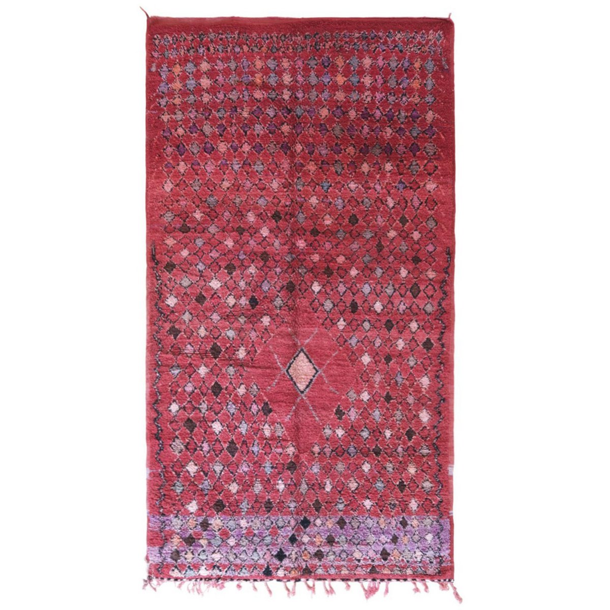 Vintage wool Berber rug 192 x 366 cm