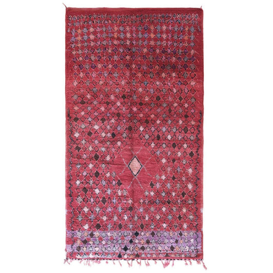 Vintage wool Berber rug 192 x 366 cm