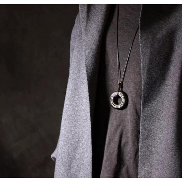 Black Sandal Wood Circle Pendant