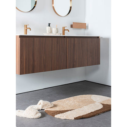 Bath mat Bowie - Beige Oval 60 x 100 cm