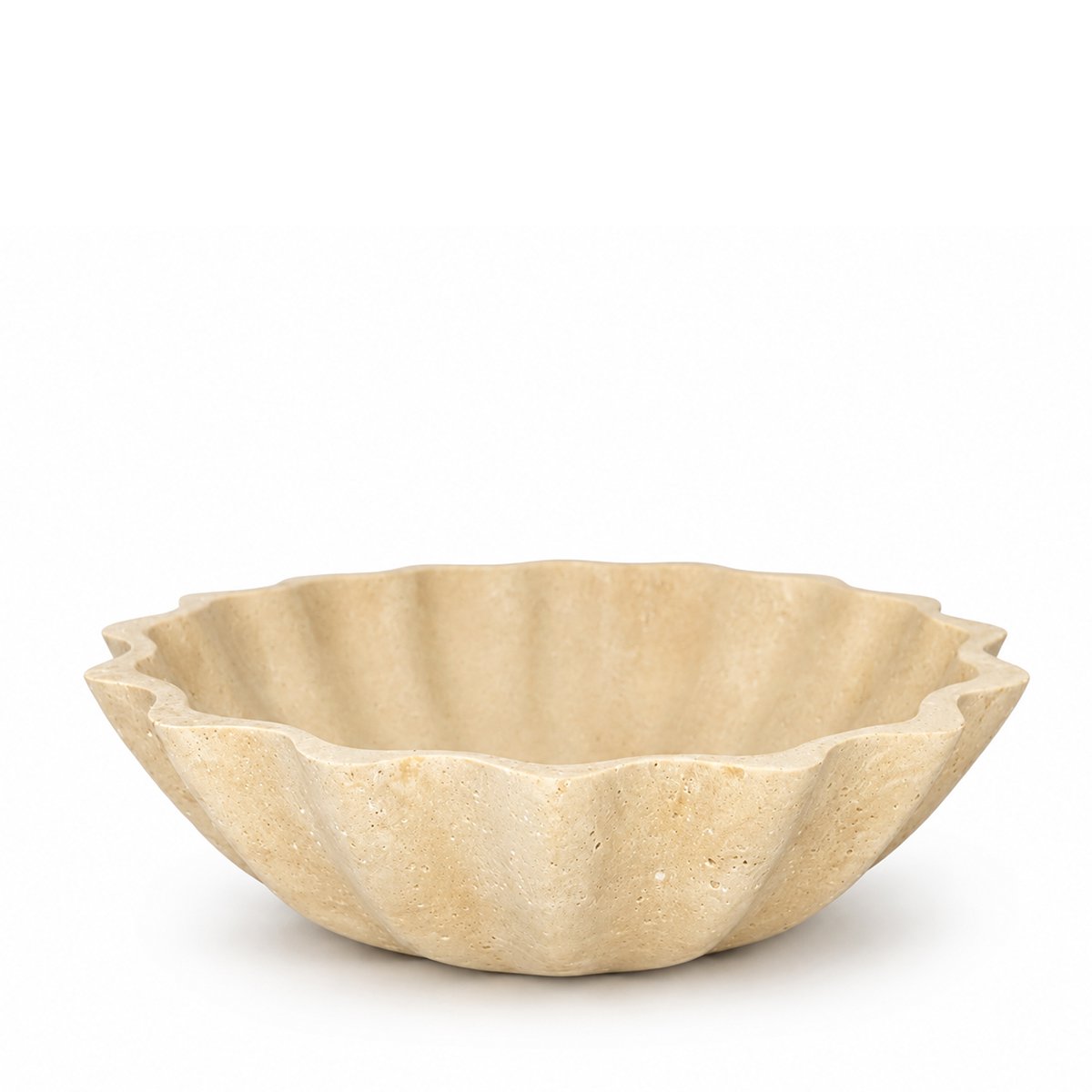 Corolla salad bowl in travertine effect resin