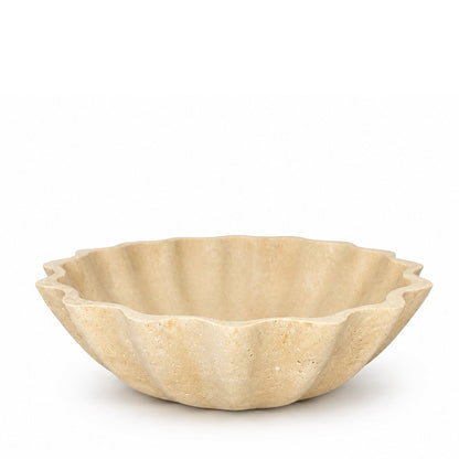 Corolla salad bowl in travertine effect resin