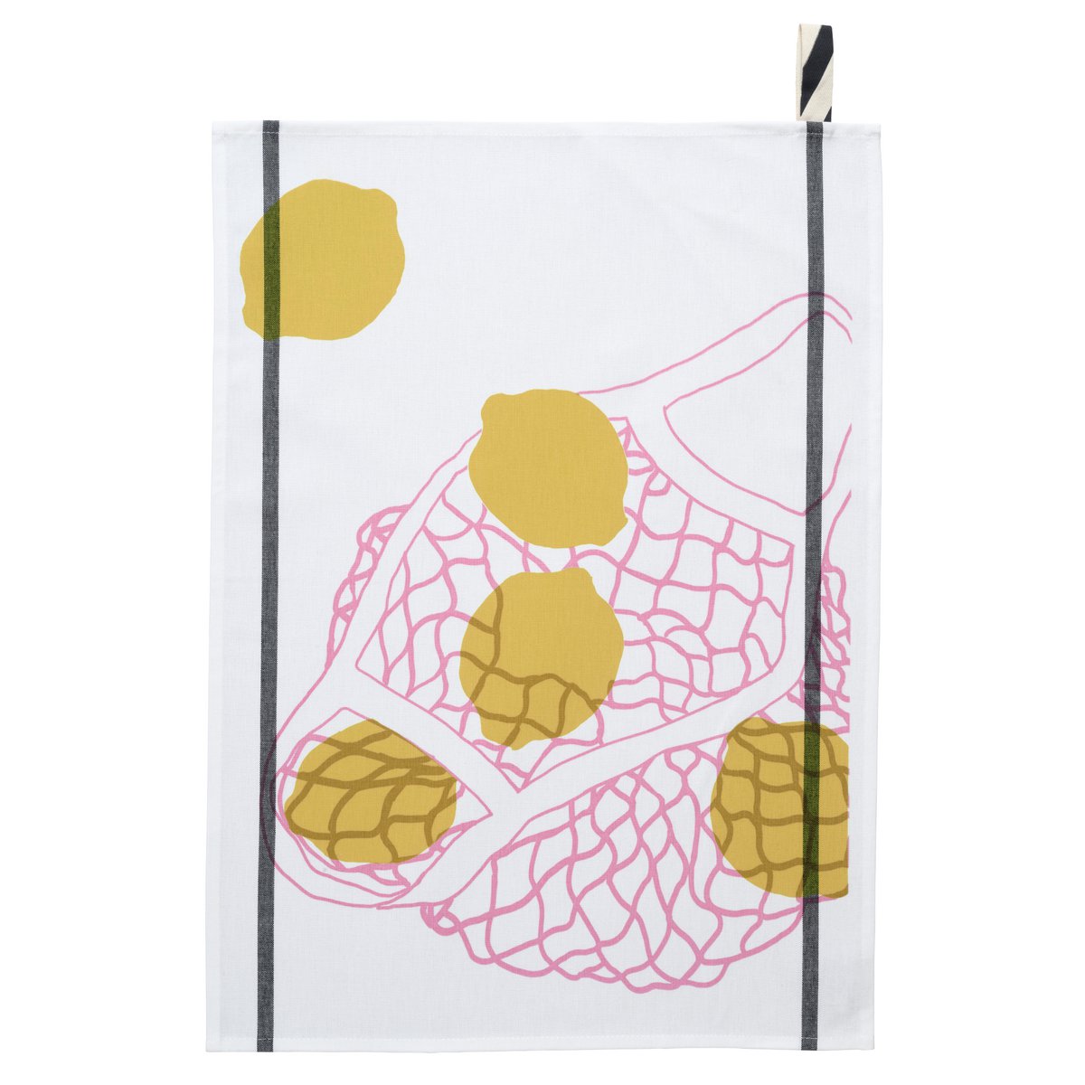 Net tea towel Lemon Yellow White 50 x 70