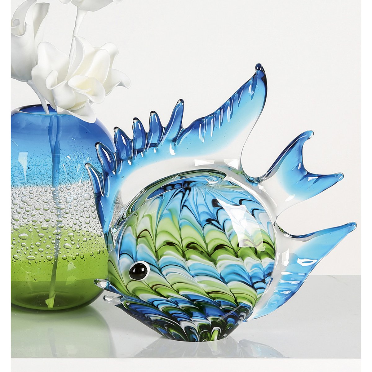 Glass sculpture "Fun Fish" H.28cm