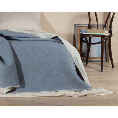 Woolen bed Blanket BLUE FOG