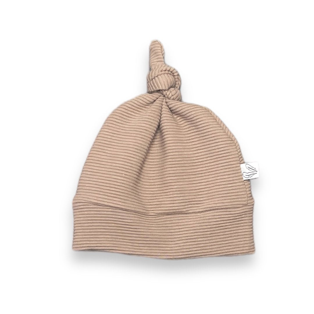 Button hat rib taupe