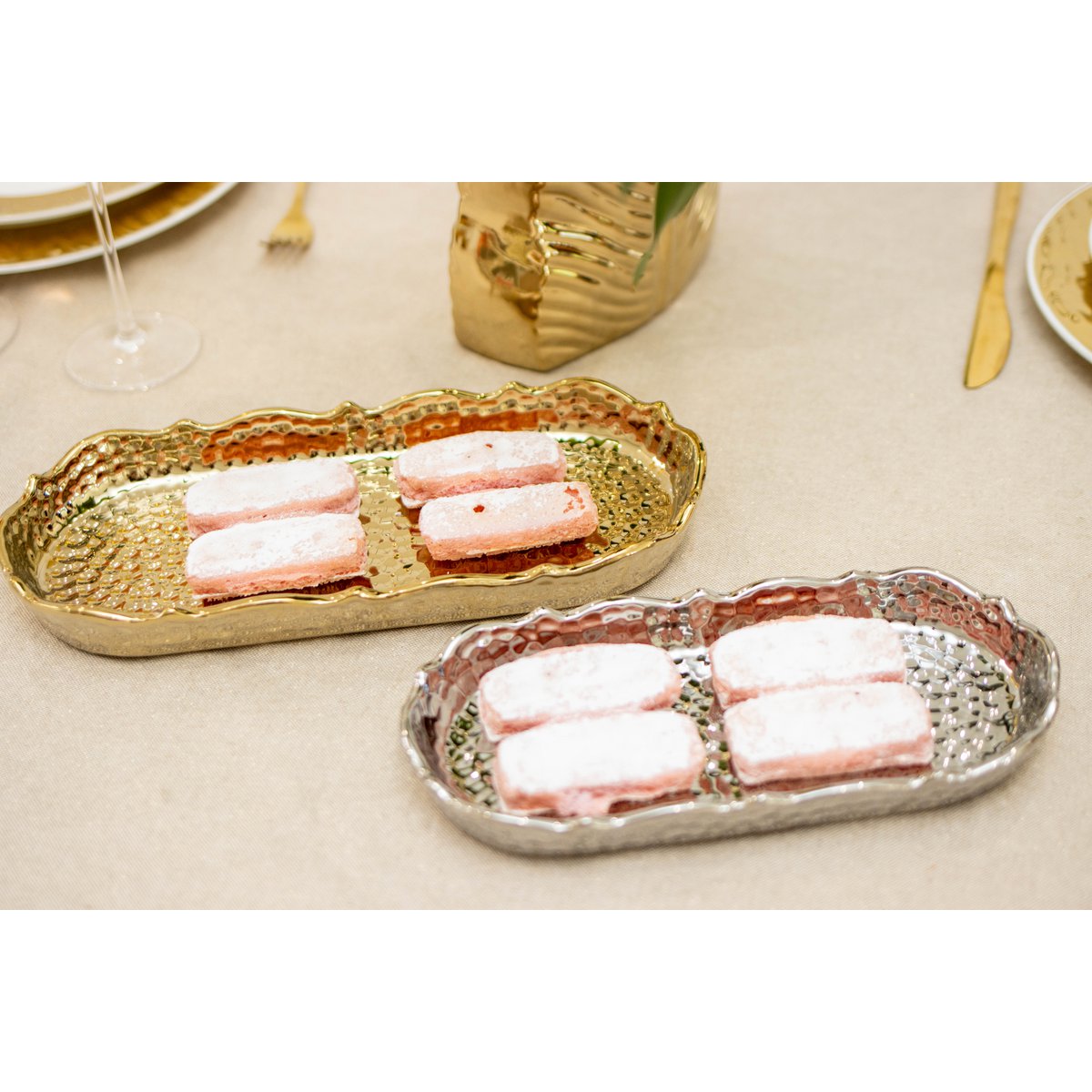 Silver rectangular cup 25x11.5x3cm