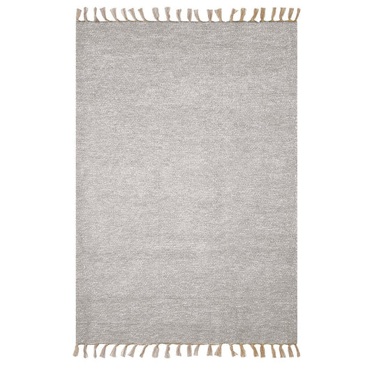 Large hand-woven recycled cotton rug