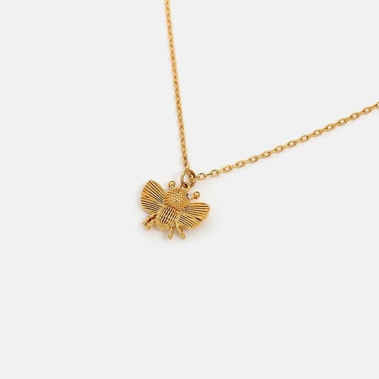 Daisy Flower with Bee Charm Necklace