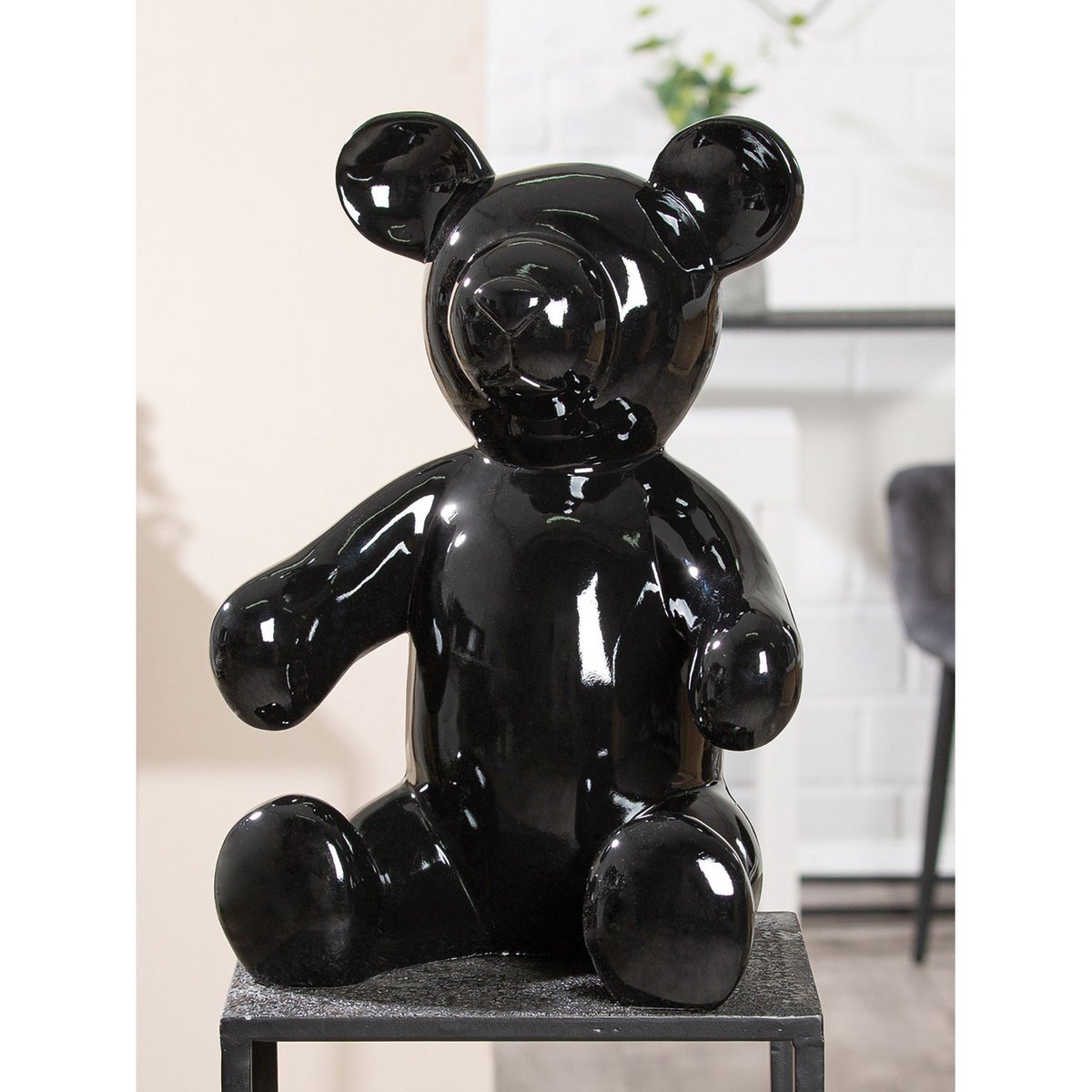 Figure bear black H.45 cm